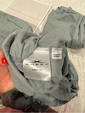 SHEEX King Performance Bed Sheet - Sage Gray